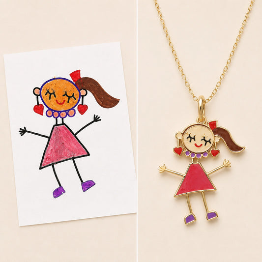 Personalised Child Drawing Necklace