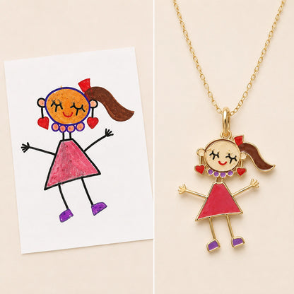 Personalised Child Drawing Necklace